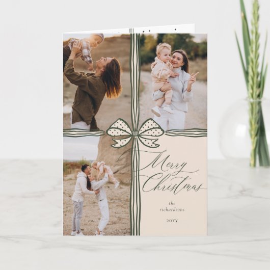 Frohe Weihnachten Elegant Bow präsentieren FotoCol (Vorderseite)