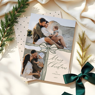 Frohe Weihnachten Elegant Bow & Ribbon Foto Collag