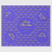 Frohe Weihnachten Elegant Bright Lila Gold Script Geschenkpapier (Flach)