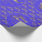 Frohe Weihnachten Elegant Bright Lila Gold Script Geschenkpapier (Ecke)