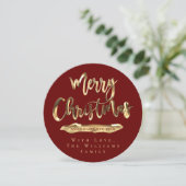 Frohe Weihnachten Elegant Burgundy Red and Gold Ch (Stehend Vorderseite)