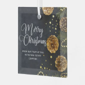 Frohe Weihnachten Elegant Custom Company Geschenk Ornament Aus Glas (Vorderseite links)