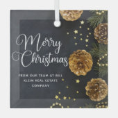 Frohe Weihnachten Elegant Custom Company Geschenk Ornament Aus Glas (Vorderseite)