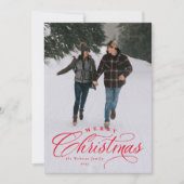 Frohe Weihnachten elegant ein Foto Red Holiday Car (Vorderseite)