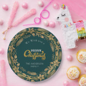 Frohe Weihnachten Elegant Gold Arch Grünbuch Plat Pappteller (Party)