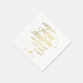 Frohe Weihnachten Elegant Gold Calligraphy Holiday Serviette (Ecke)
