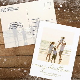 Frohe Weihnachten Elegant Gold Calligraphy Two Fot