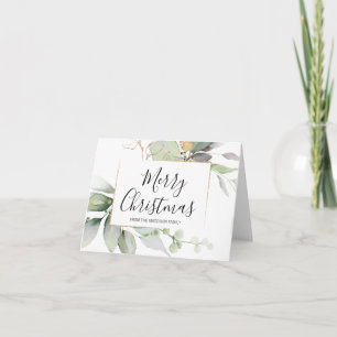 Frohe Weihnachten Elegant Gold Eukalyptus Moderne Karte