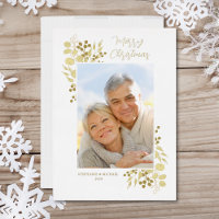 Frohe Weihnachten Elegant Gold Foliage Foto