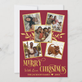 Frohe Weihnachten Elegant Gold Foto Collage  