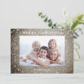 Frohe Weihnachten Elegant Gold Glitzer Rotes Foto (Stehend Vorderseite)