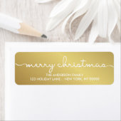 Frohe Weihnachten Elegant Gold Hand Lettered Label (Insitu)