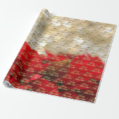 Frohe Weihnachten Elegant Gold Script Poinsettia Geschenkpapier (Ungerollt)