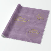 Frohe Weihnachten Elegant Gold Script Rosa Geschenkpapier (Ungerollt)