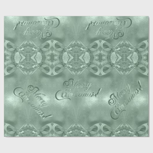 Frohe Weihnachten Elegant Mint Green Geschenkpapier (Flach)