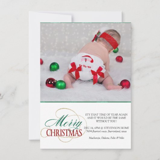 Frohe Weihnachten Elegant Moderne Weihnachtsschrif (Vorderseite)