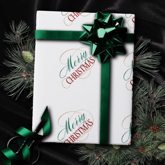 Frohe Weihnachten Elegant Moderne Weihnachtsschrif Geschenkpapier