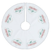 Frohe Weihnachten Elegant Moderne Weihnachtsschrif Polyester Weihnachtsbaumdecke (Vorderseite)