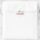 Frohe Weihnachten Elegant Moderne Weihnachtsschrif Runder Aufkleber (Tasche)