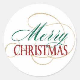 Frohe Weihnachten Elegant Moderne Weihnachtsschrif Runder Aufkleber