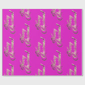 Frohe Weihnachten Elegant Modernes Rosa und Gold Geschenkpapier (Flach)