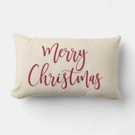 Frohe Weihnachten Elegant Modernes Script Red Lendenkissen