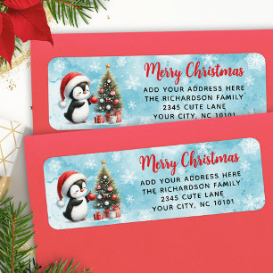 Frohe Weihnachten Elegant Niedlich Pinguin Red Blu