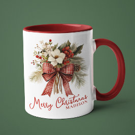 Frohe Weihnachten Elegant Personalisierter Name Tasse