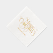 Frohe Weihnachten Elegant Retro Typografie Servietten Mit Folie (Rechts)