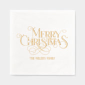 Frohe Weihnachten Elegant Retro Typografie Servietten Mit Folie (Vorderseite)