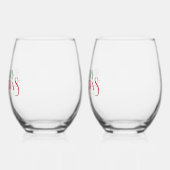 Frohe Weihnachten Elegant Retro Typografie Weinglas Ohne Stiel (Links)