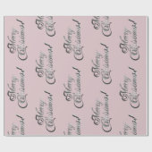 Frohe Weihnachten Elegant Rosa Rosa Silver Gray Geschenkpapier (Flach)