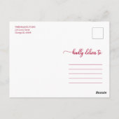 Frohe Weihnachten Elegant Rotes Script Einzigartig Postkarte (Rückseite)