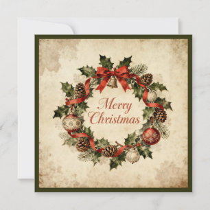 Frohe Weihnachten-Elegant Rustic Simple Typografy Feiertagskarte