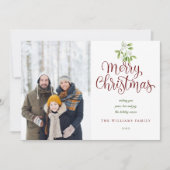 Frohe Weihnachten Elegant S Mistletoe Familienhote (Vorderseite)