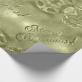 Frohe Weihnachten Elegant Script Green Geschenkpapier (Ecke)