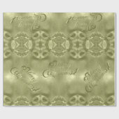 Frohe Weihnachten Elegant Script Green Geschenkpapier (Flach)