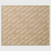 Frohe Weihnachten Elegant Script Text Kraft Stil Geschenkpapier (Flach)