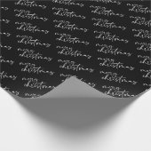 Frohe Weihnachten Elegant Script Typografie Geschenkpapier (Ecke)