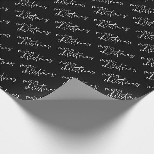 Frohe Weihnachten Elegant Script Typografie Geschenkpapier (Ecke)