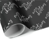 Frohe Weihnachten Elegant Script Typografie Geschenkpapier (Rolleneckpunkt)