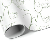 Frohe Weihnachten Elegant Script Wrapping Paper Geschenkpapier (Rolleneckpunkt)