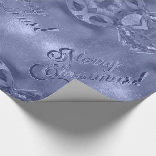 Frohe Weihnachten Elegant Silver Blue Geschenkpapier (Ecke)