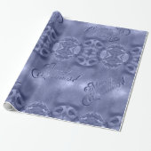 Frohe Weihnachten Elegant Silver Blue Geschenkpapier (Ungerollt)
