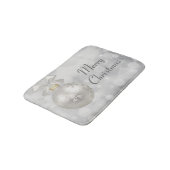 Frohe Weihnachten Elegant Silver Christmas Ball Badematte (Schrägansicht)