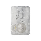 Frohe Weihnachten Elegant Silver Christmas Ball Badematte (Vorderseite Vertikal)