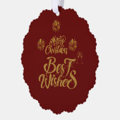 Frohe Weihnachten Elegant Trendy Ornament Karte (Links)