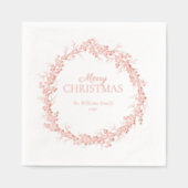 Frohe Weihnachten Elegant Wreath Party Rose Gold Servietten Mit Folie (Vorderseite)
