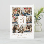 Frohe Weihnachten Elegante Beige Familie Foto Coll (Stehend Vorderseite)