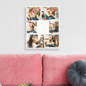 Frohe Weihnachten Elegante Beige Familie Foto Coll Leinwanddruck (Insitu (Wohnzimmer))